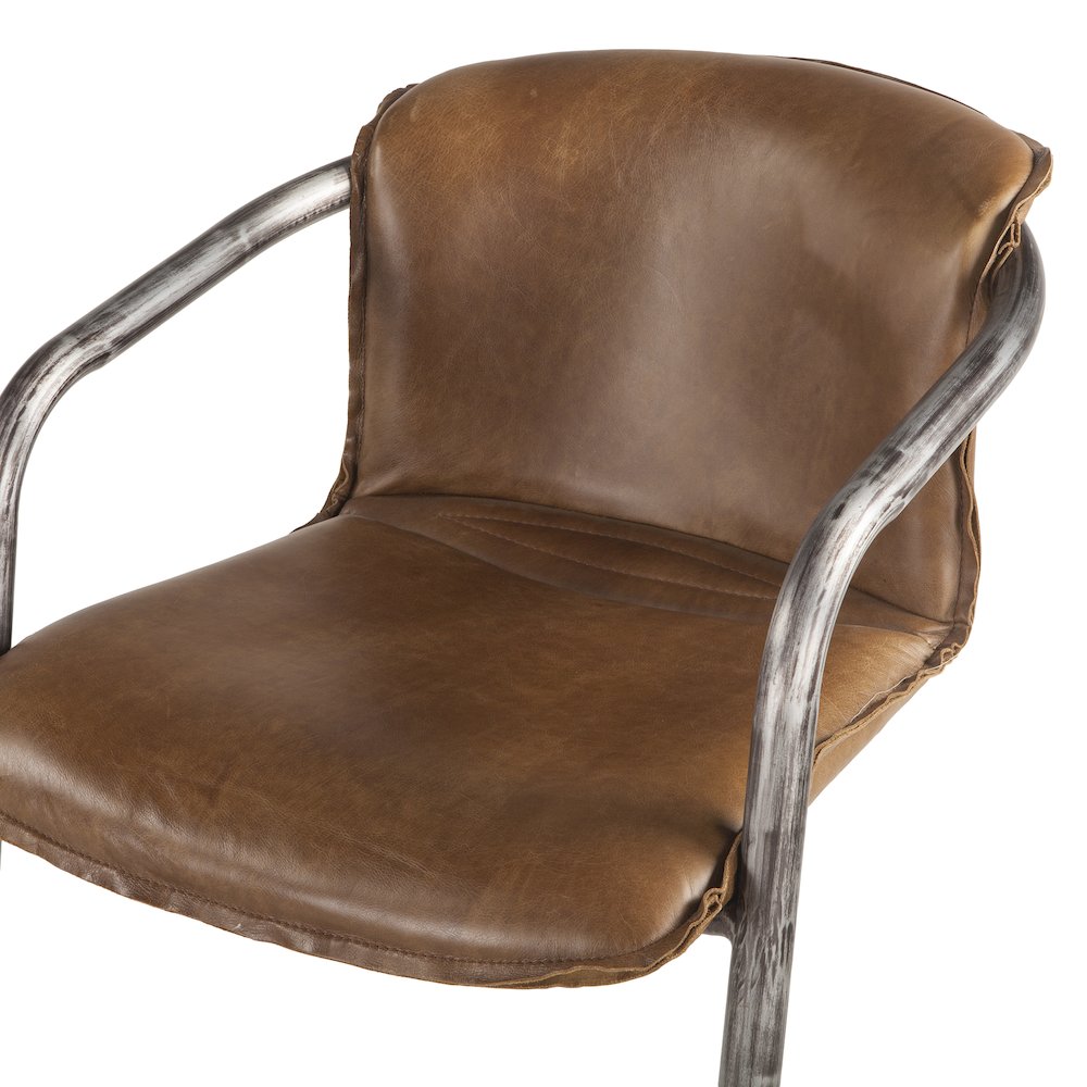 Chiavari Leather Bar Chair in Chestnut. Picture 3
