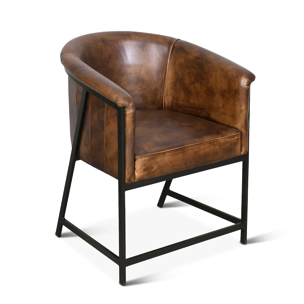 Brisbane Armchair In Antique Whiskey Leather. Picture 6