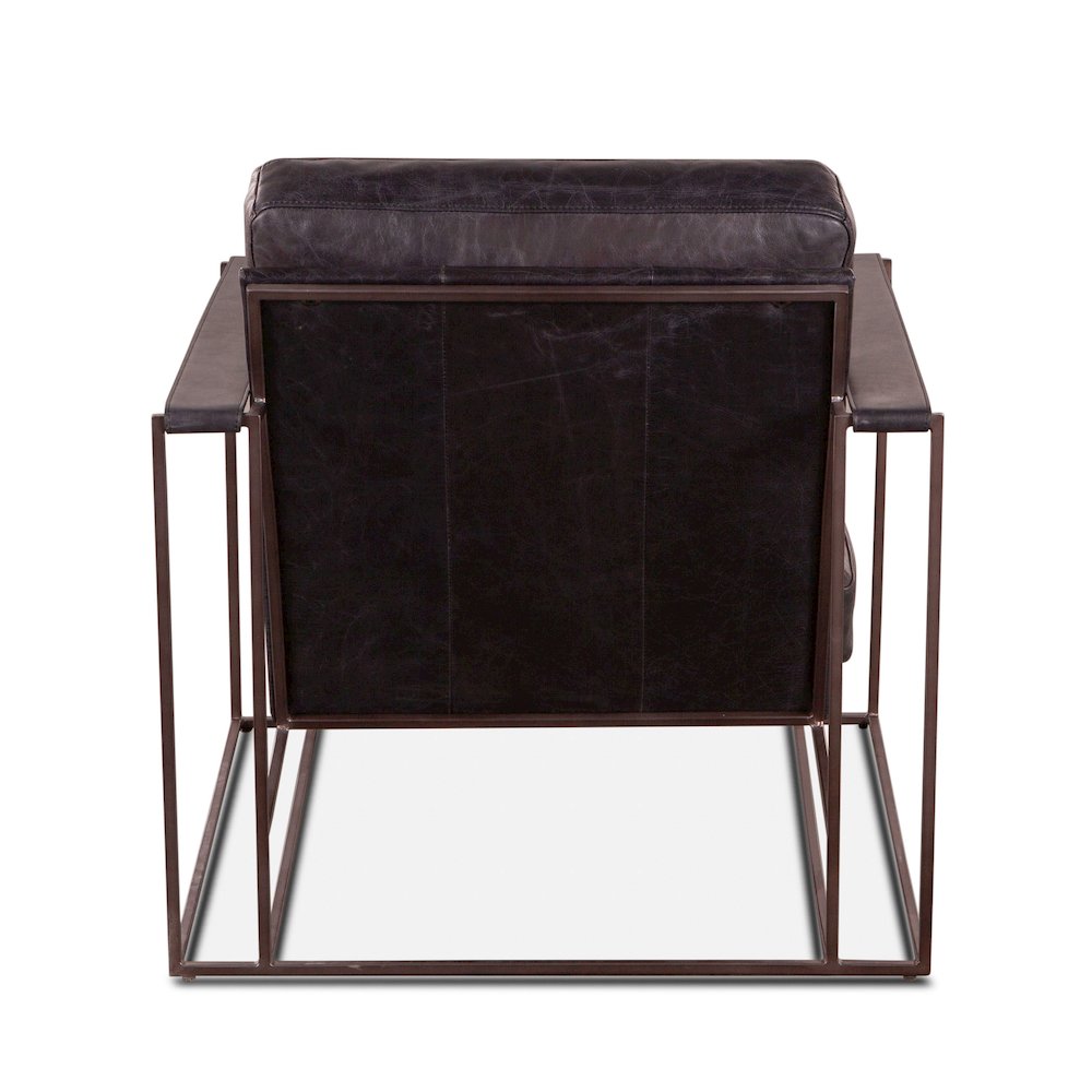 Portlando Black Leather Armchair. Picture 5