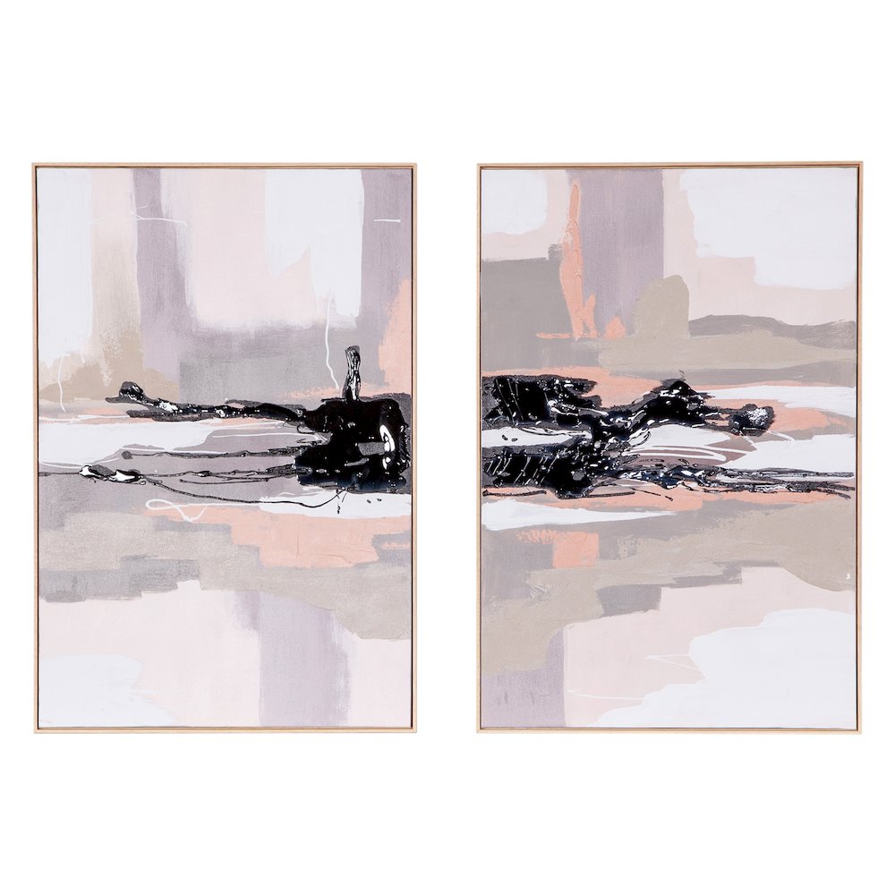 Beyond the Veil Hand Painted Framed Diptych. Picture 1