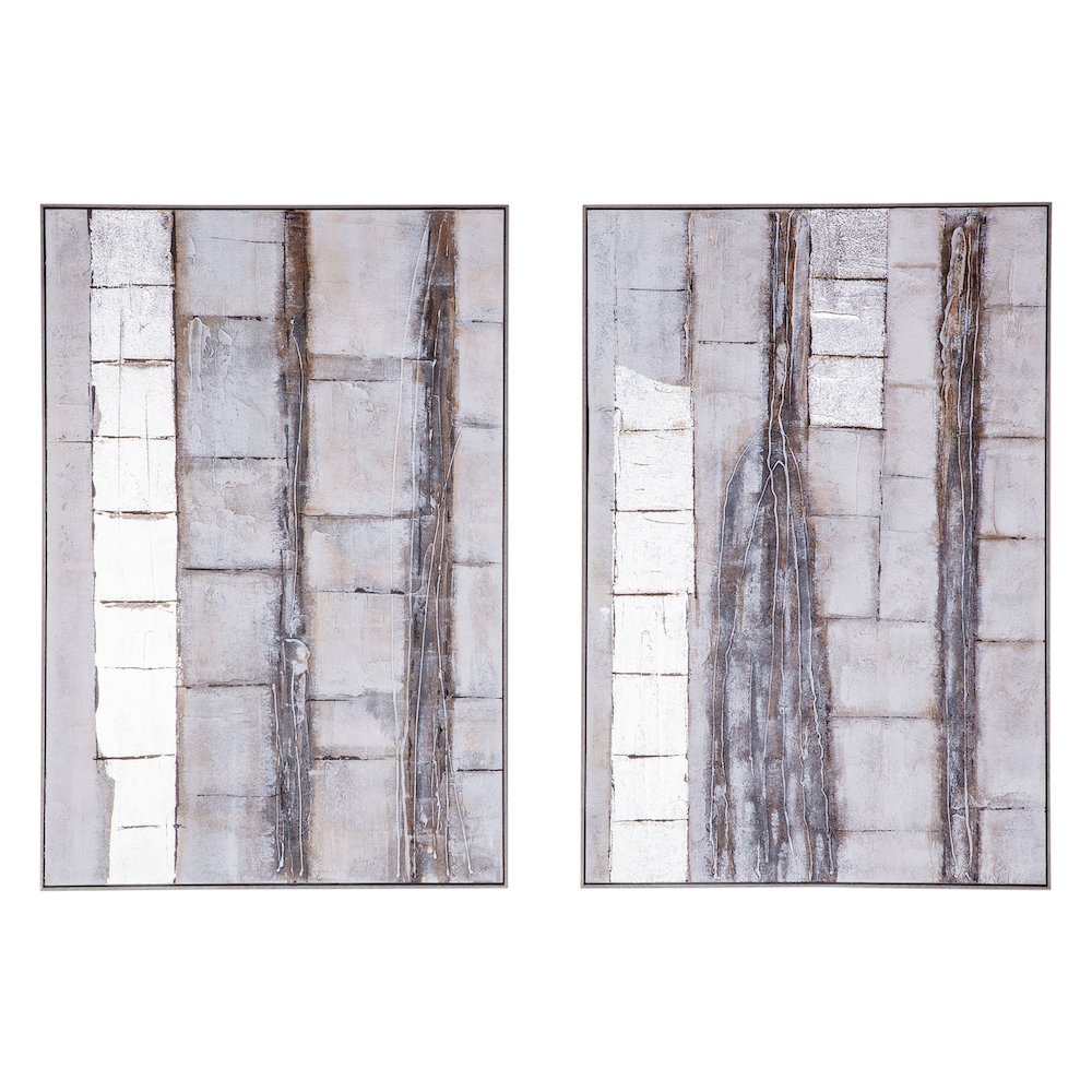 Organic Impressions Hand Painted Framed Diptych. Picture 2