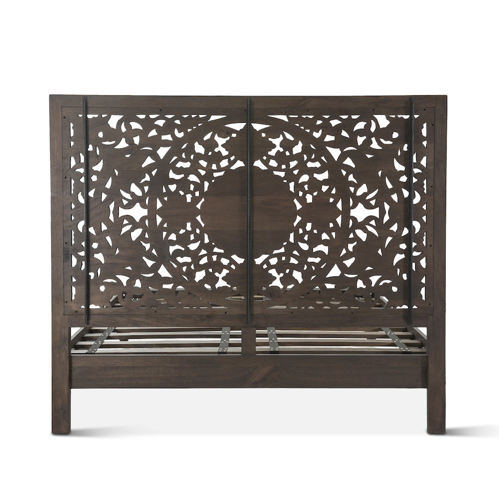 Haveli Vintage Brown Mango Wood King Bed. Picture 3