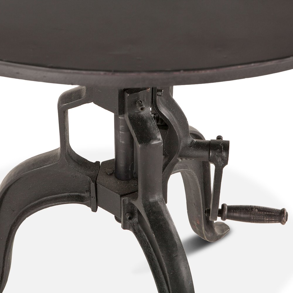 Artezia 36-Inch Adjustable Crank Iron Side Table with Matte Black Finish. Picture 3