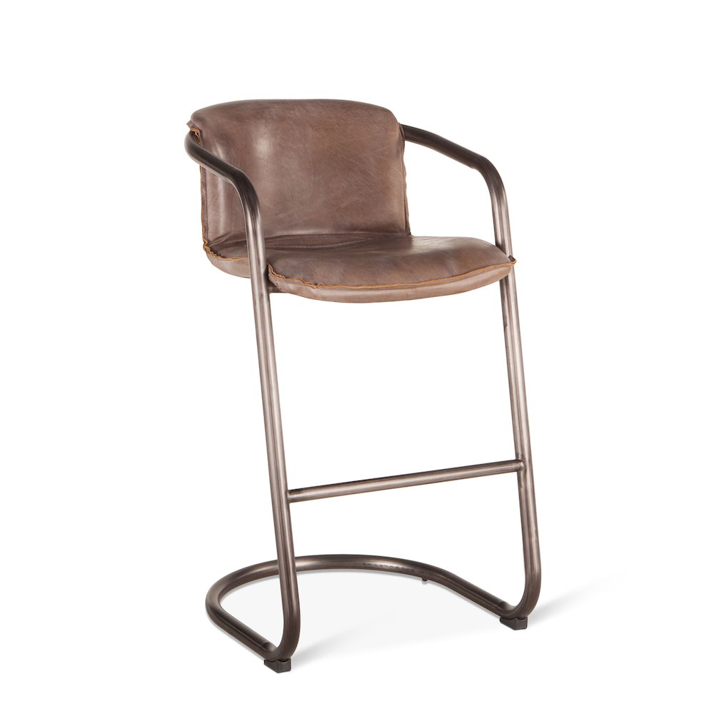 Chiavari Leather Bar Chair in Jet Brown. Picture 7