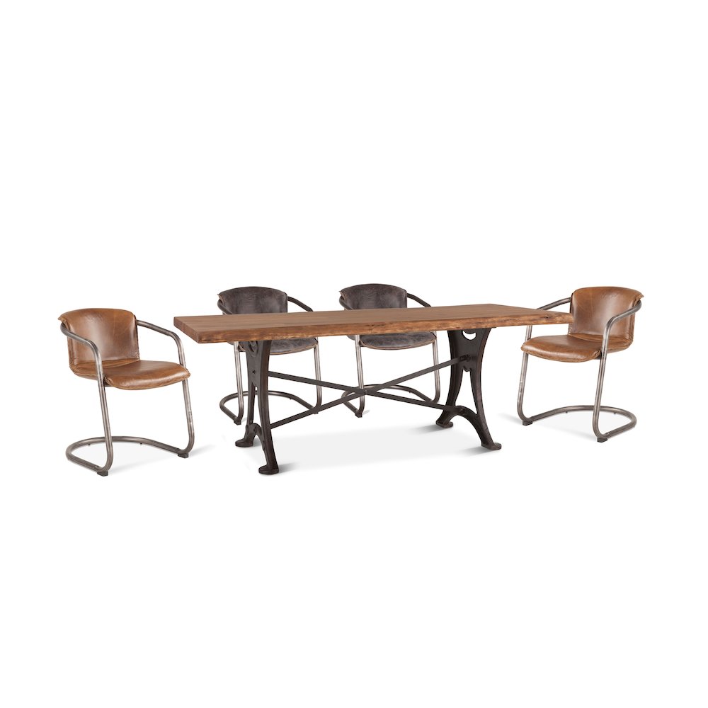 Blayne 72-Inch Live Edge Dining Table with Antique Zinc Base. Picture 1
