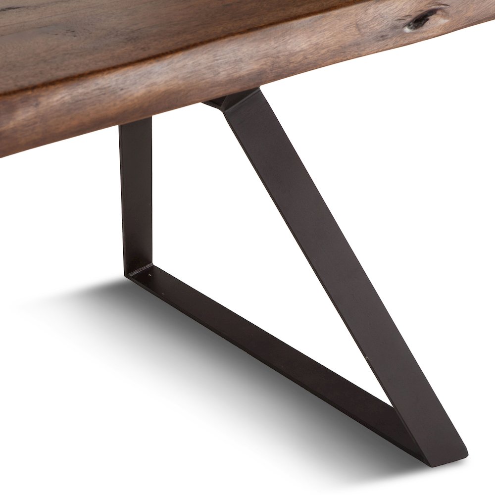 Nottingham 80-Inch Acacia Wood Live Edge Dining Table in Walnut Finish. Picture 5
