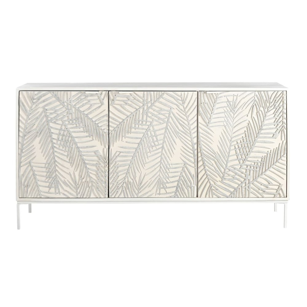 Isla 57" Sideboard with Three Doors in Coastal White. Picture 2
