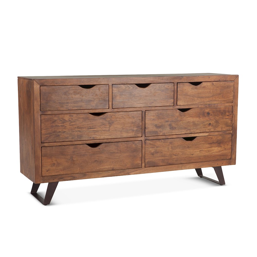 Nottingham 71-Inch Acacia Wood Dresser in Walnut Finish. Picture 14