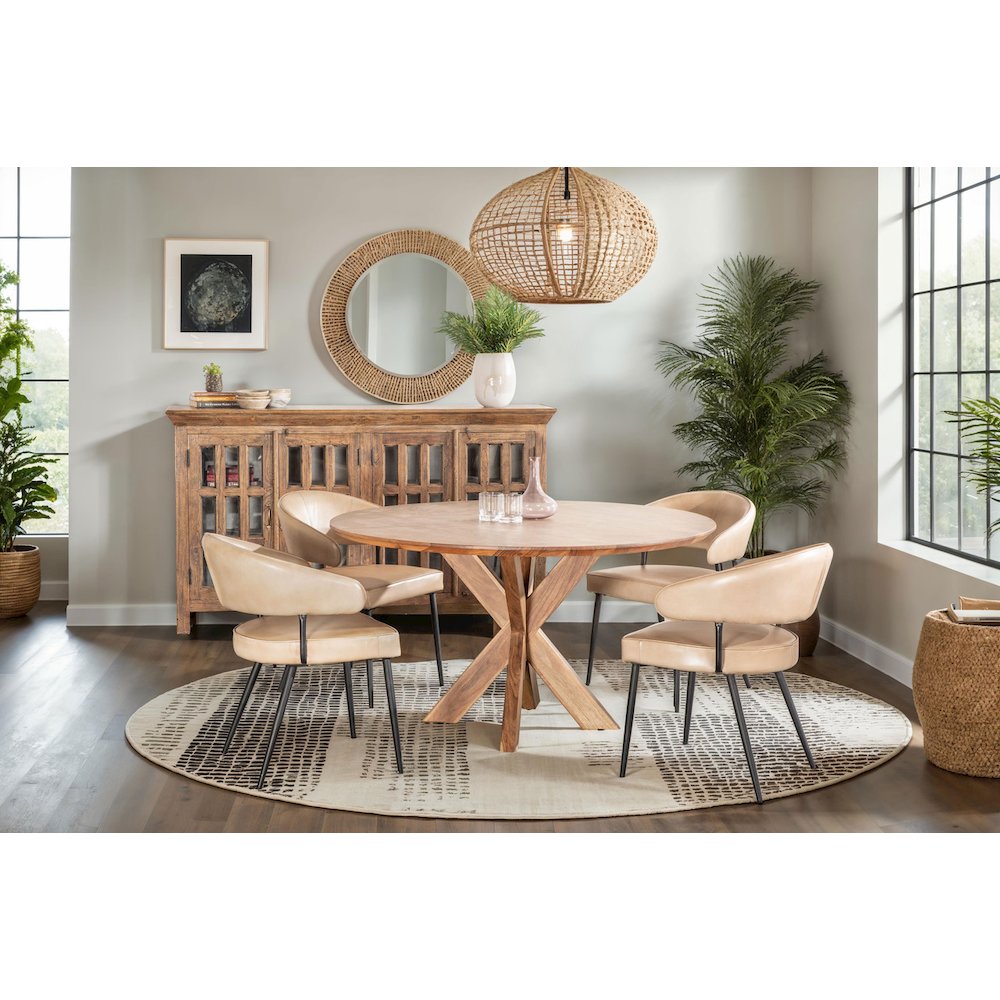 Stockholm 54" Round Dining Table in Weathered Acacia. Picture 5