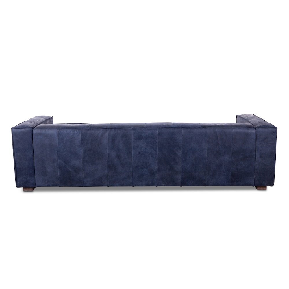 Portia Antique Blue Italian Leather Sofa. Picture 6