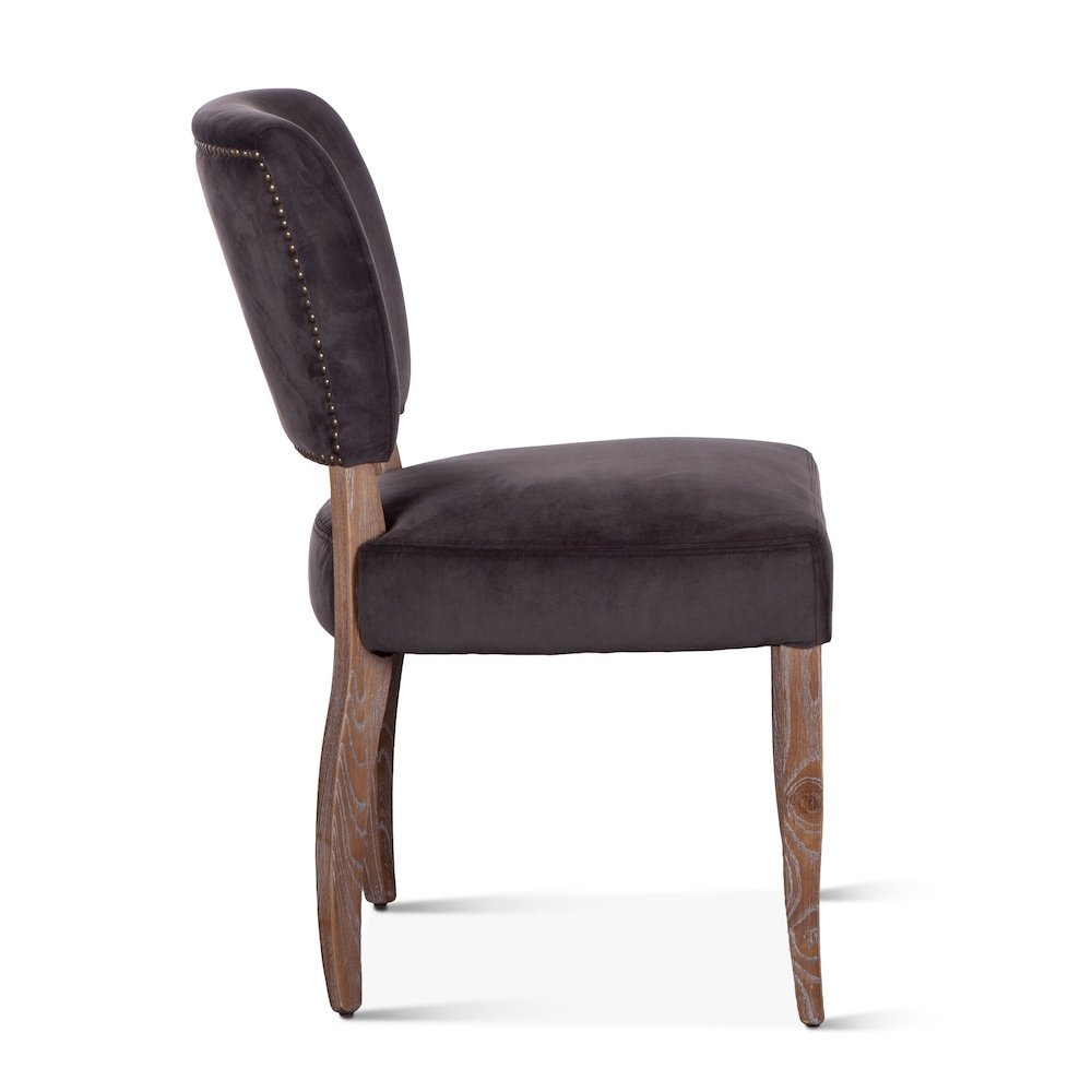 Portia Side Chair in Asphalt Velvet with Napoleon Legs. Picture 4