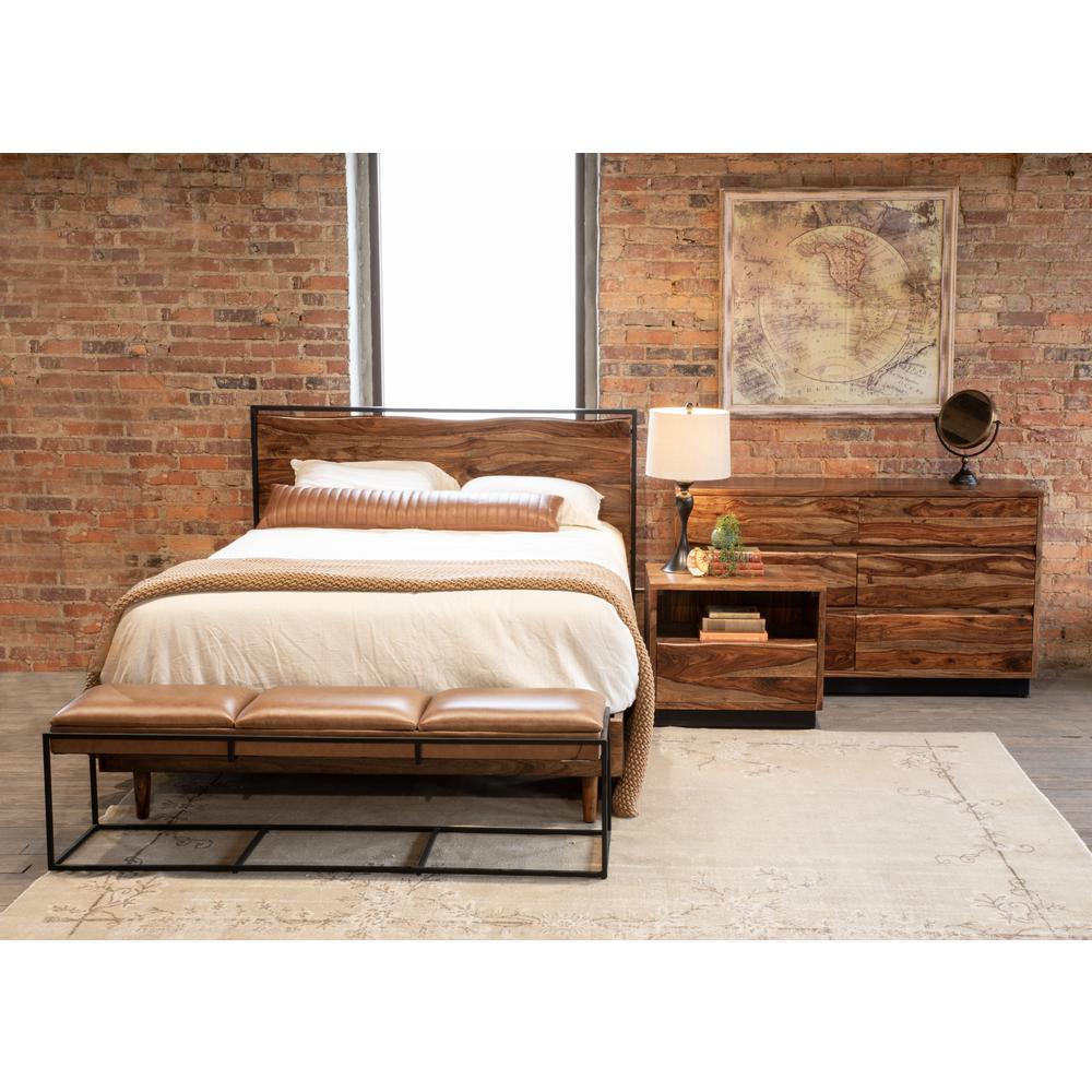 Elliston King Bed in Sheesham with Natural Finish. Picture 9