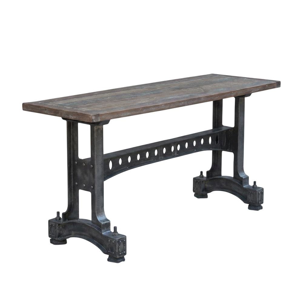 Rustic Industrial Console Table, Entryway Accent Table for Living Room,Gray. Picture 5