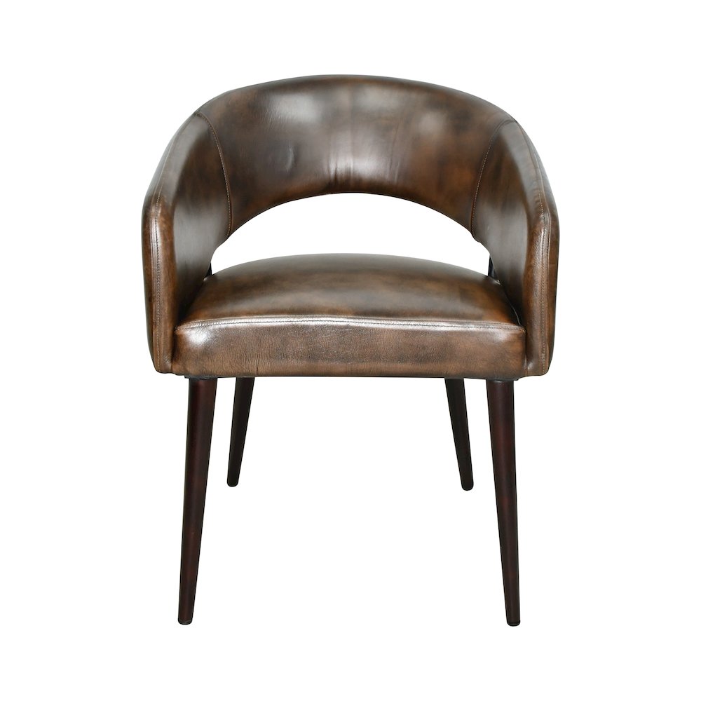 Thorpe Dining Chair in Antique Whiskey Leather with Walnut Legs. Picture 1