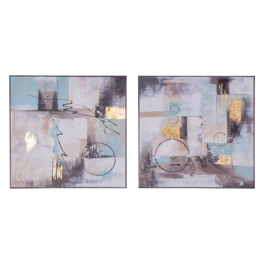 Echoes in Motion Hand Painted Framed Diptych. Picture 1