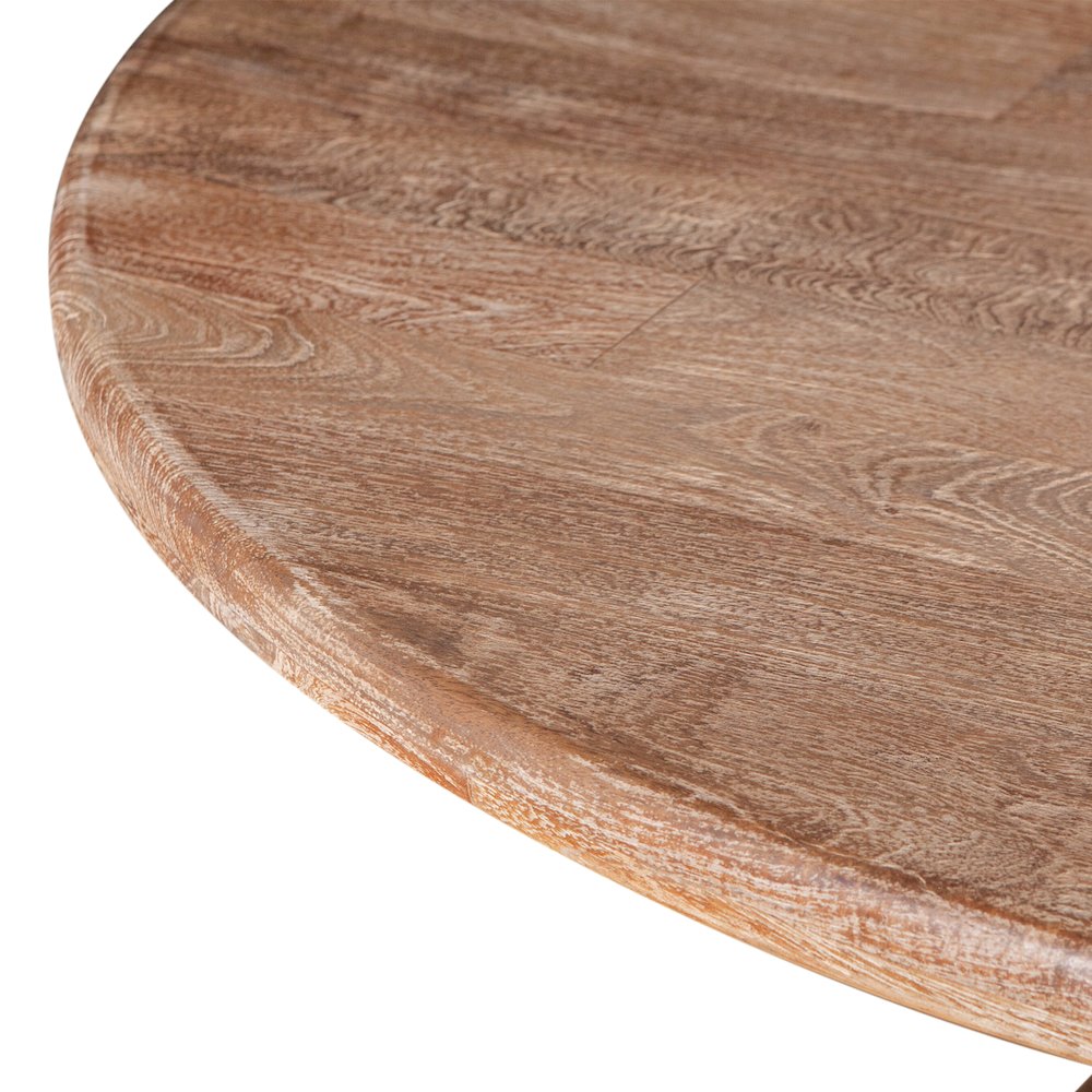 Pengrove 60-Inch Round Mango Wood Dining Table in Antique Oak Finish. Picture 3