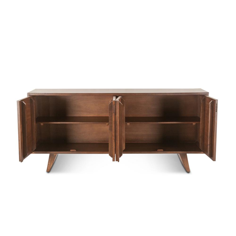 Lisbon 70" Mid-Century Sideboard in Matte Brown. Picture 6