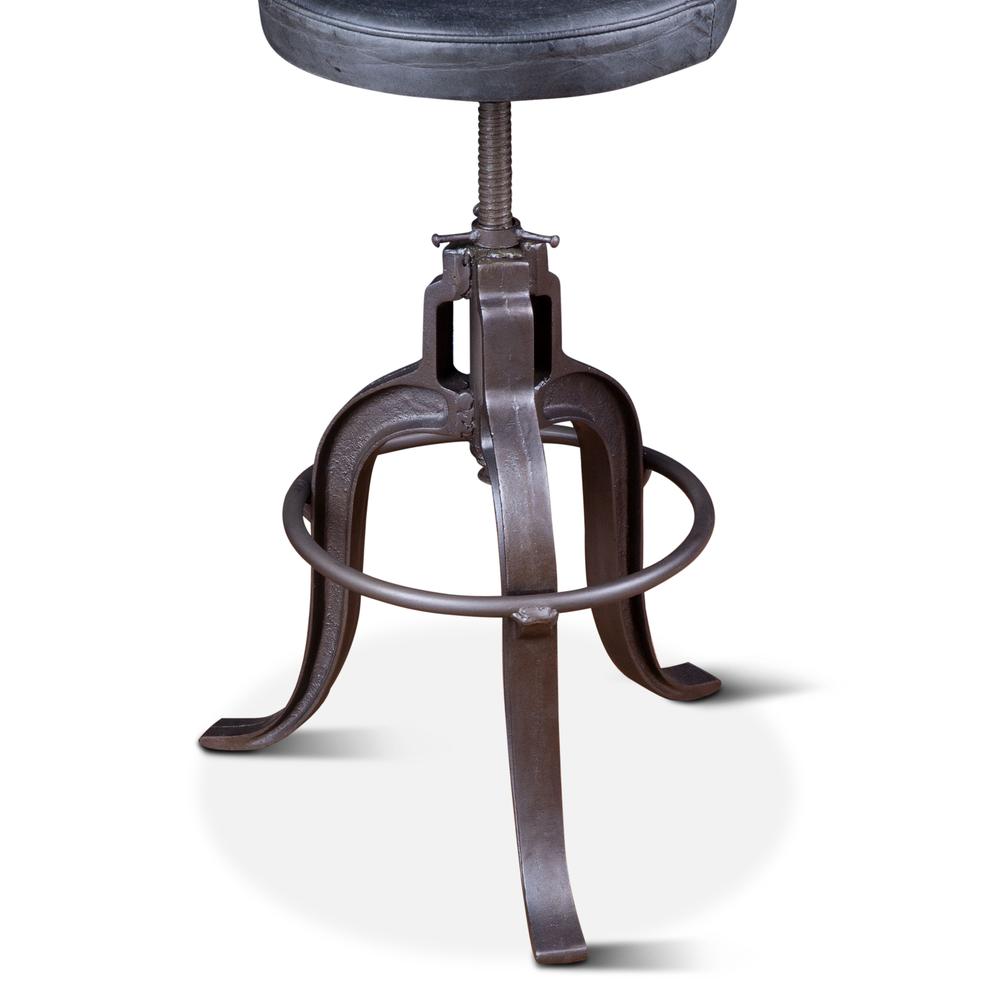 Sterling Height Adjustable Barstool in Black Leather. Picture 2