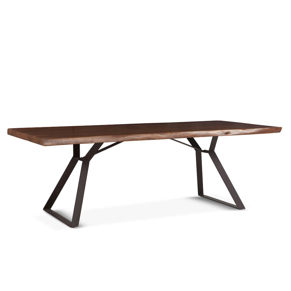 Nottingham 80-Inch Acacia Wood Live Edge Dining Table in Walnut Finish. Picture 3