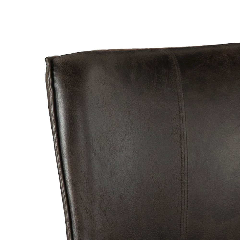 Avery Counter Chair in Dark Brown Leather with Natural Legs. Picture 2