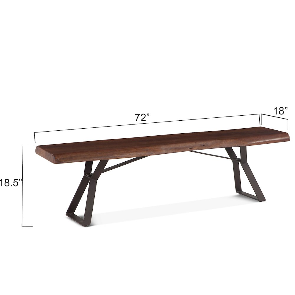 Nottingham 72" Bench with Walnut Finish. Picture 3