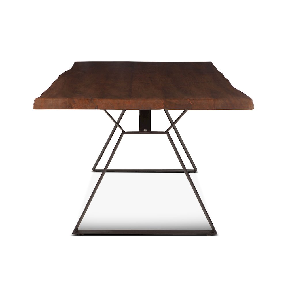 Nottingham 80-Inch Acacia Wood Live Edge Dining Table in Walnut Finish. Picture 6