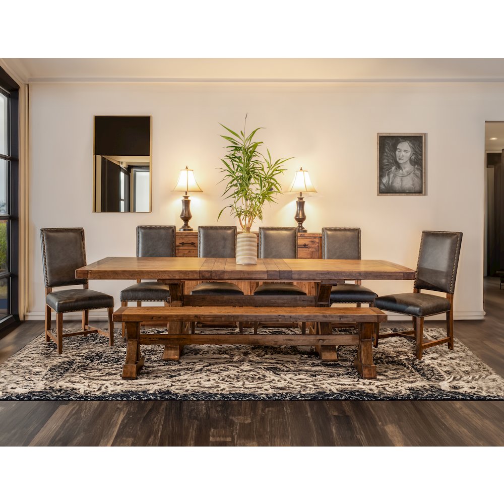 Dani Dining Chair in Dark Brown Leather with Earth Legs. Picture 6