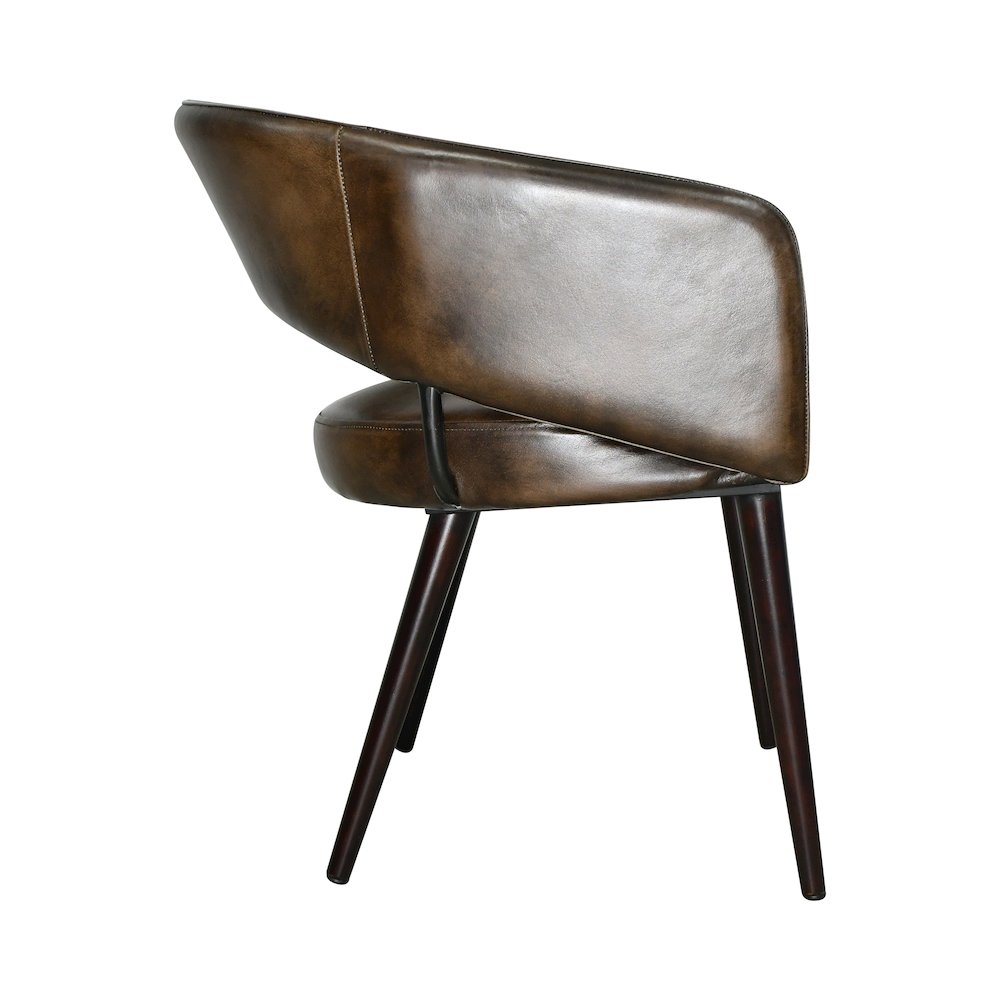 Thorpe Dining Chair in Antique Whiskey Leather with Walnut Legs. Picture 7