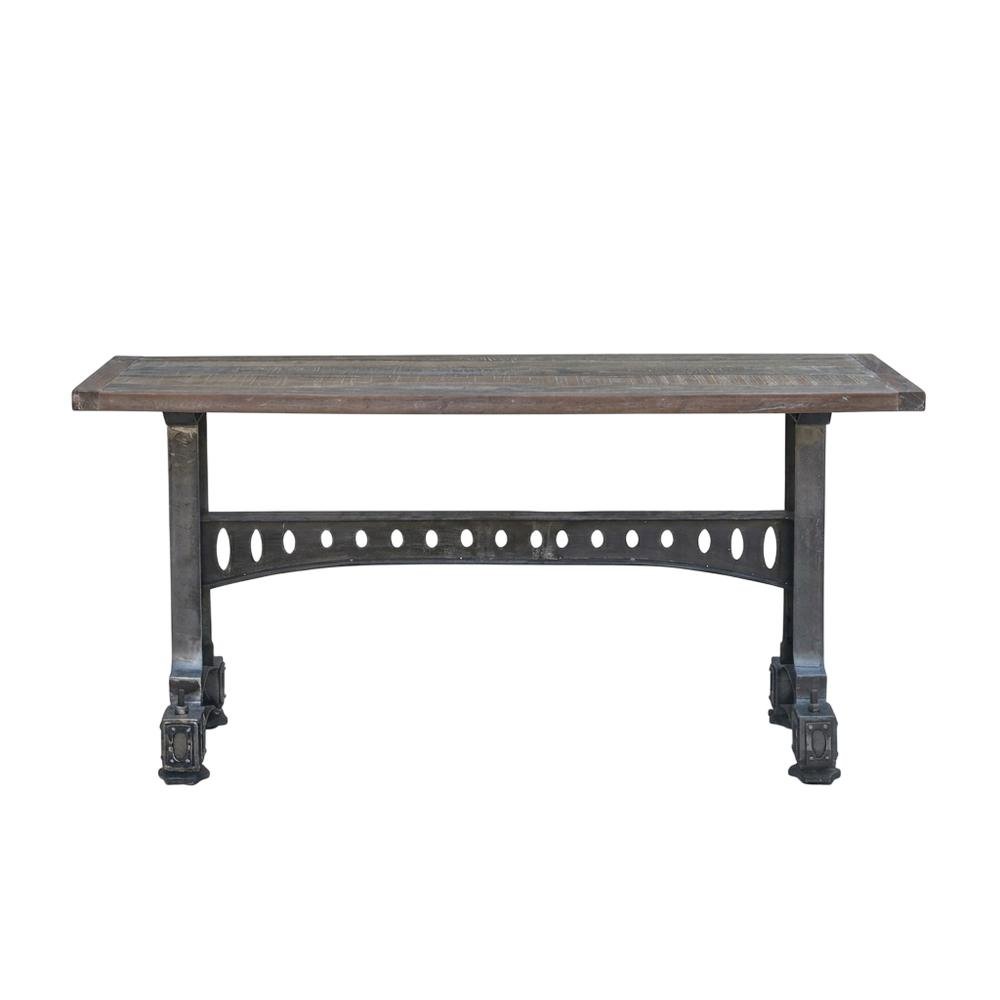 Rustic Industrial Console Table, Entryway Accent Table for Living Room,Gray. Picture 6