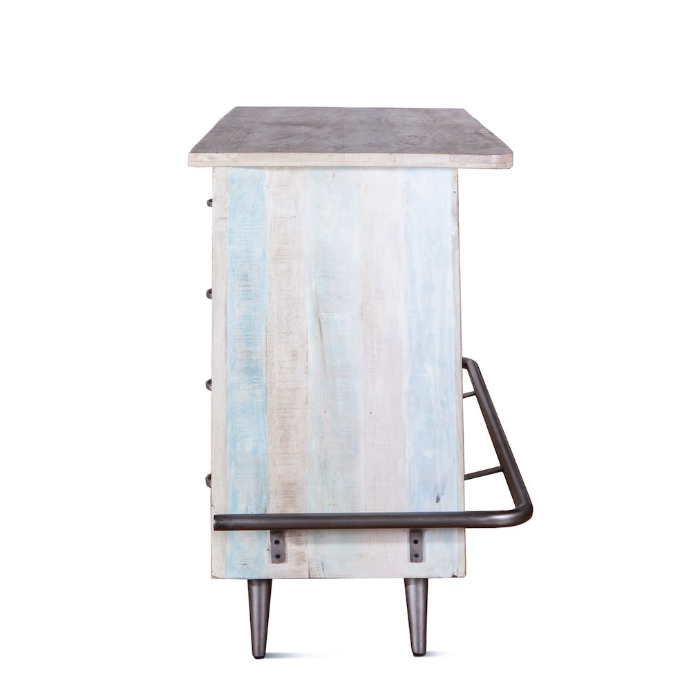Cordoba Bar in Reclaimed Wood with Vintage Teal Finish. Picture 9