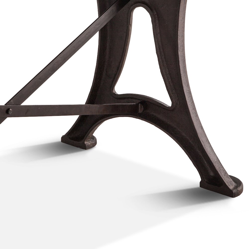 Blayne 72-Inch Live Edge Dining Table with Antique Zinc Base. Picture 4