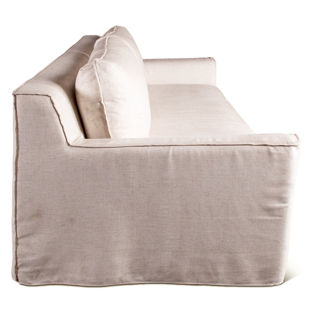 Oliver Sofa in White Linen Slipcover. Picture 6