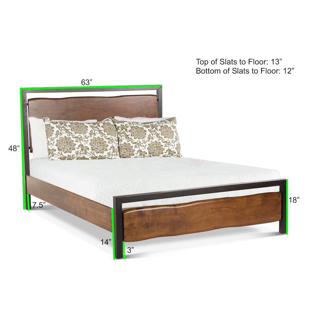 Glenwood Acacia Wood Queen Bed in Walnut Finish. Picture 11