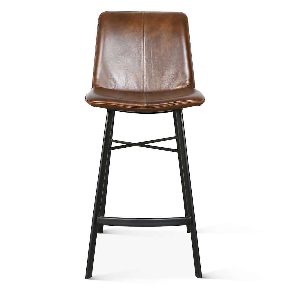 Brisbane Murphy Counter Chair in Chestnut Leather. Picture 5