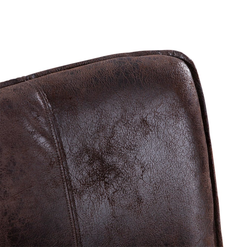Avery Counter Chair In Dark Brown Leather With Matte Brown Legs. Picture 6