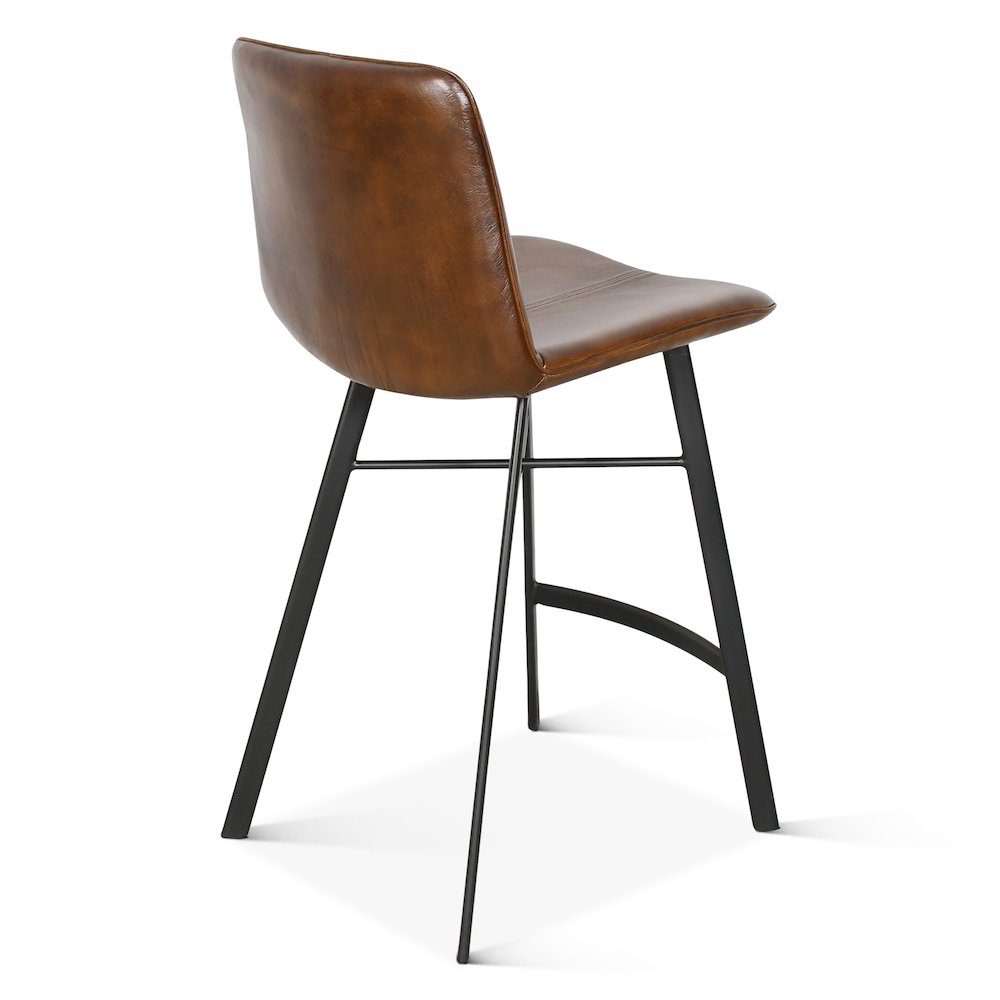 Brisbane Murphy Counter Chair in Chestnut Leather. Picture 3