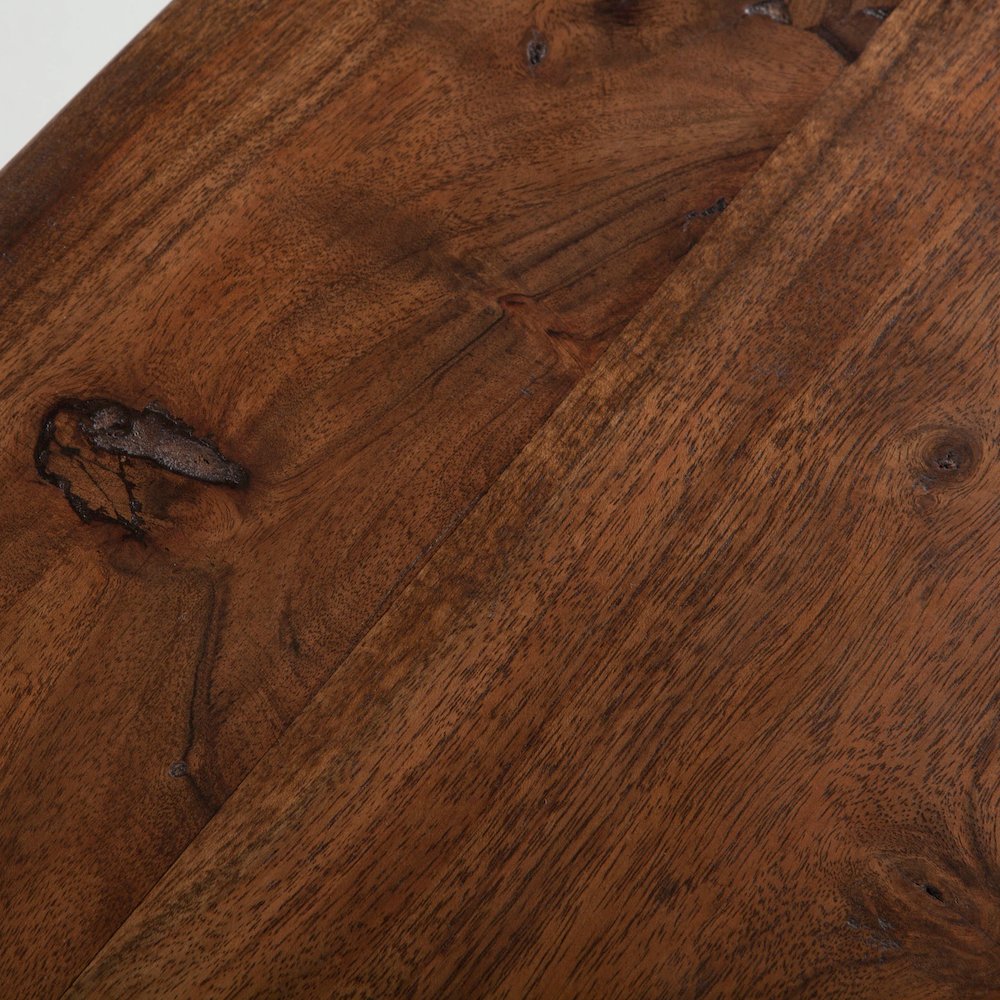 Nottingham 54-Inch Acacia Wood Live Edge Coffee Table in Walnut Finish. Picture 8