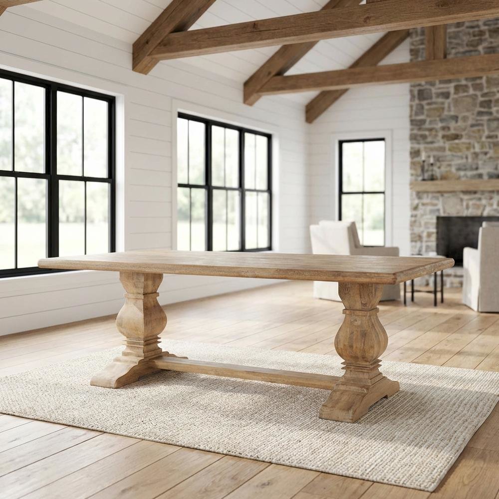 72 Inch Rectangle Solid Wood Dining Table, Dining Room Table,Antique Oak. Picture 2