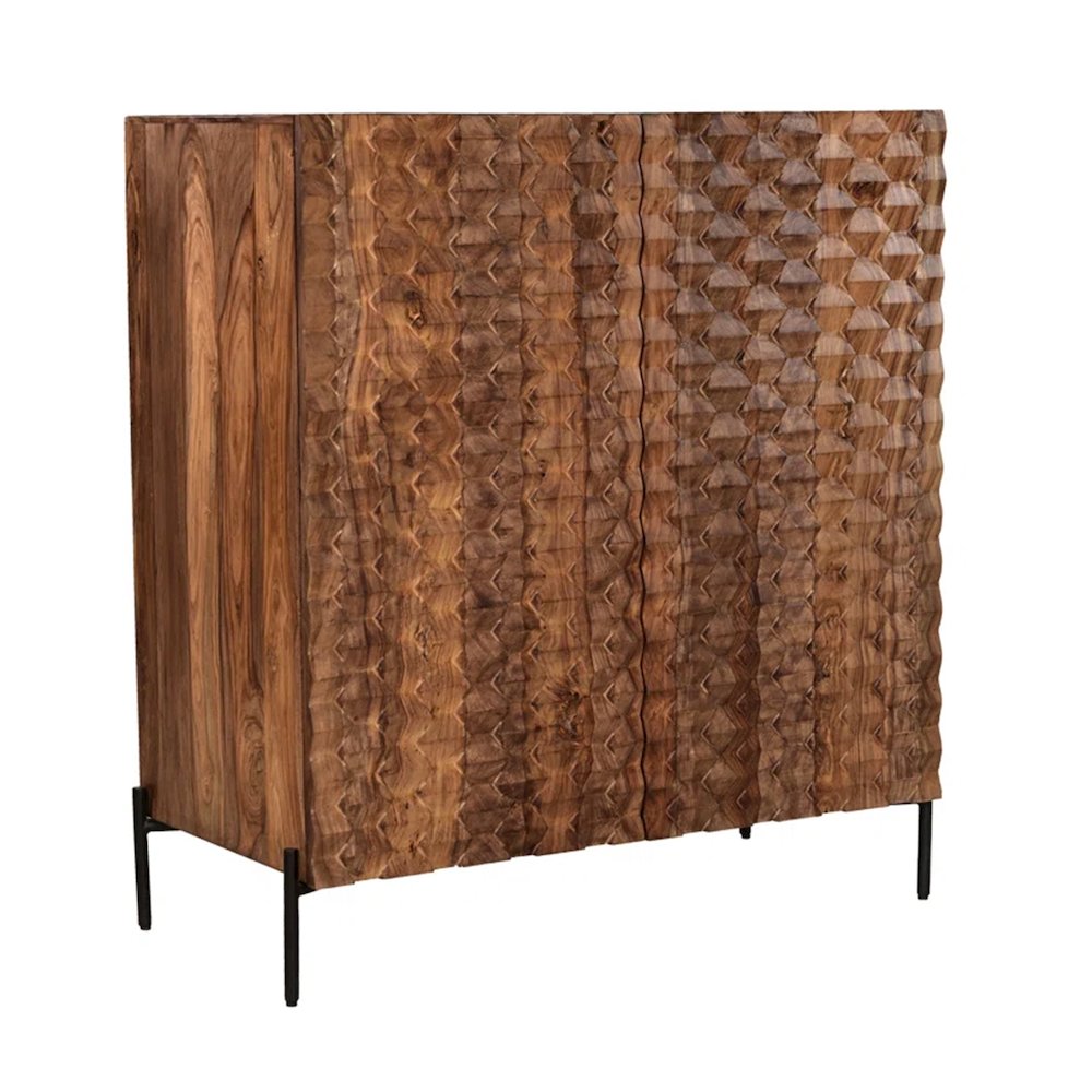 Acres 39" Bar Cabinet in Carved Brownstone. Picture 2