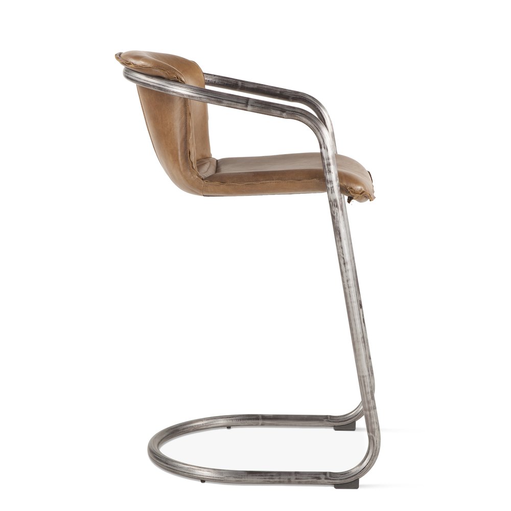 Chiavari Leather Bar Chair in Chestnut. Picture 6