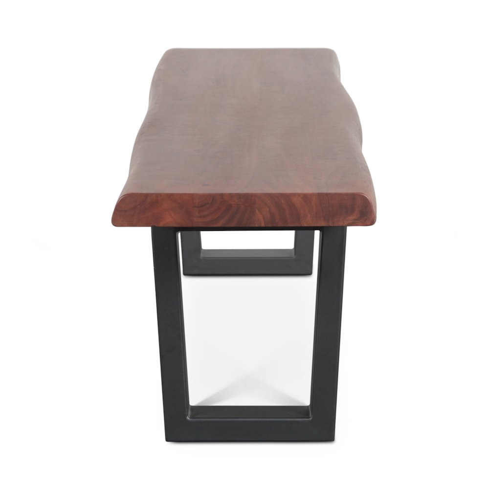 Yarrow 68" Bench in Light Sequoia with Gunmetal Legs. Picture 5