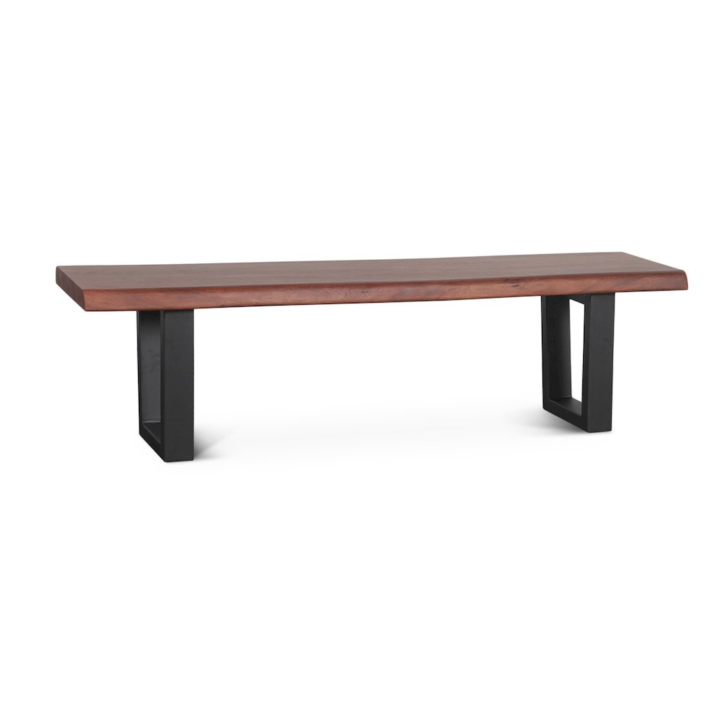 Yarrow 68" Bench in Light Sequoia with Gunmetal Legs. Picture 6