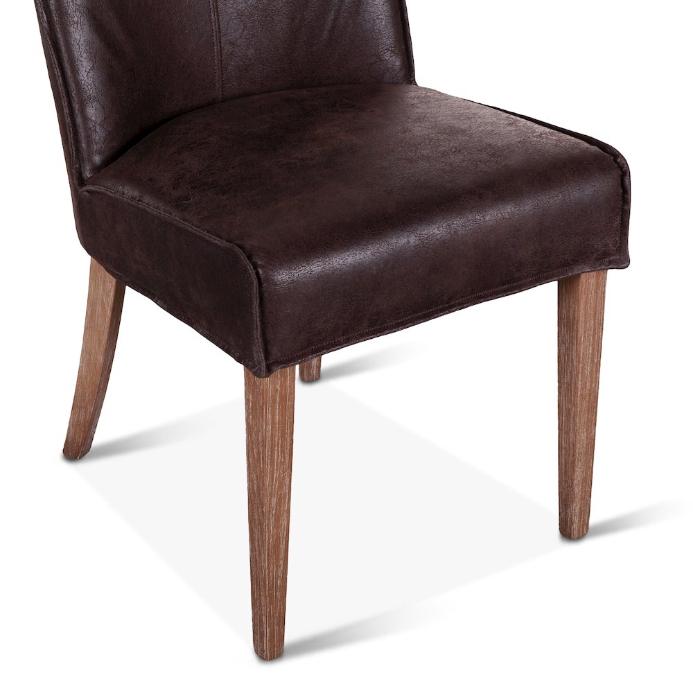 Avery Dark Brown Leather Side Chairs - Set Of 2. Picture 3