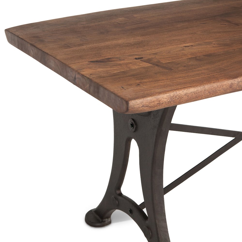 Blayne 72-Inch Live Edge Dining Table with Antique Zinc Base. Picture 7