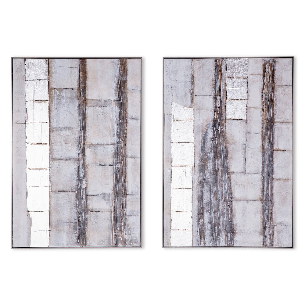 Organic Impressions Hand Painted Framed Diptych. Picture 1