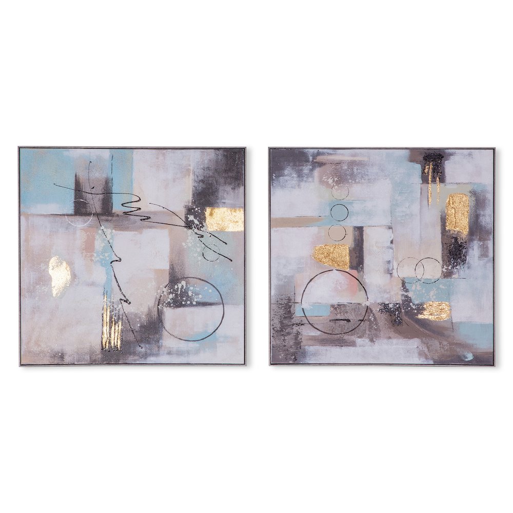 Echoes in Motion Hand Painted Framed Diptych. Picture 2
