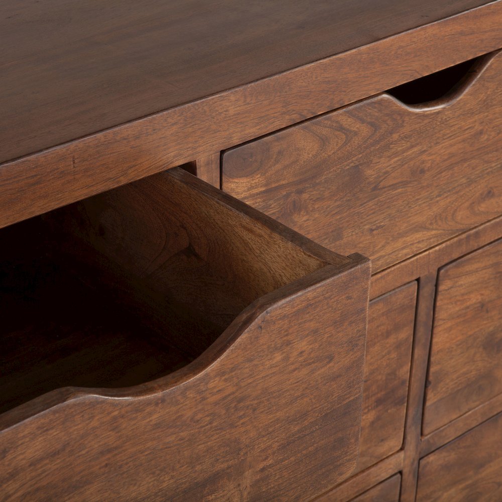 Nottingham 71-Inch Acacia Wood Dresser in Walnut Finish. Picture 11