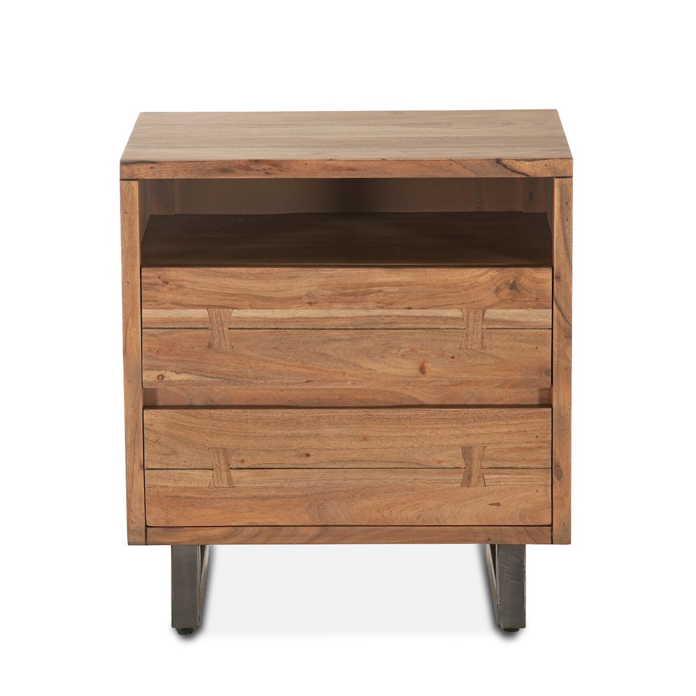 Glenwood Nightstand in Smoked Acacia. Picture 1