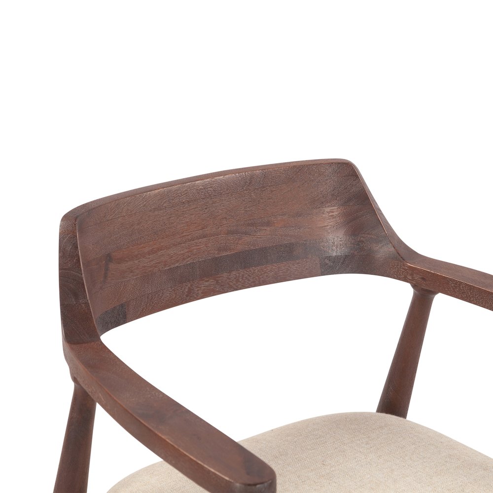 Oxford Upholstered Dining Chair with Walnut Finish. Picture 3