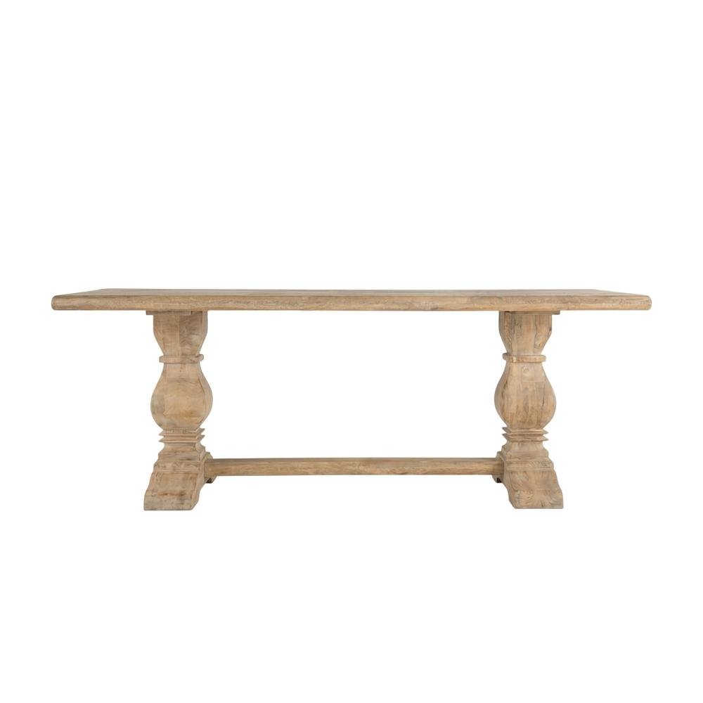 84 Inch Rectangle Wood Dining Table, Antique Oak Finish Dining Room Table. Picture 1